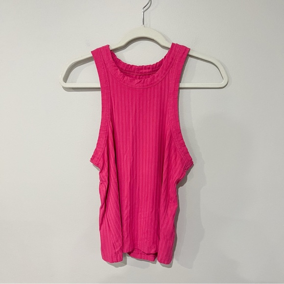 Free People Movement Blissed Out Tank Top Hot Pink - Picture 1 of 8